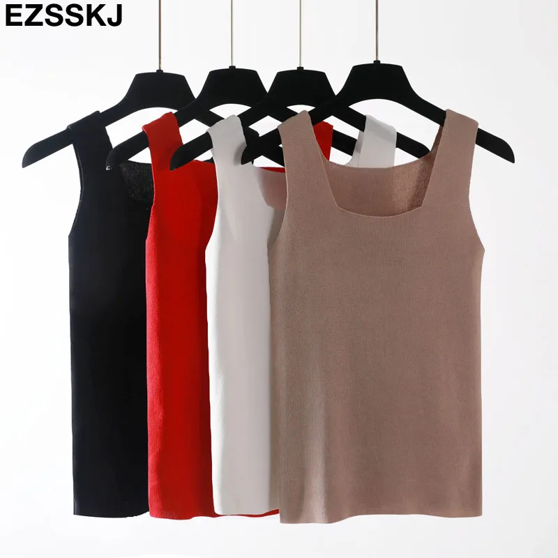 

Sexy Knitted Top Summer o-neck Tank top Women camisole Blouse Sleeveless Slim Top Female sleveless t-shirt Vest Casual Camis