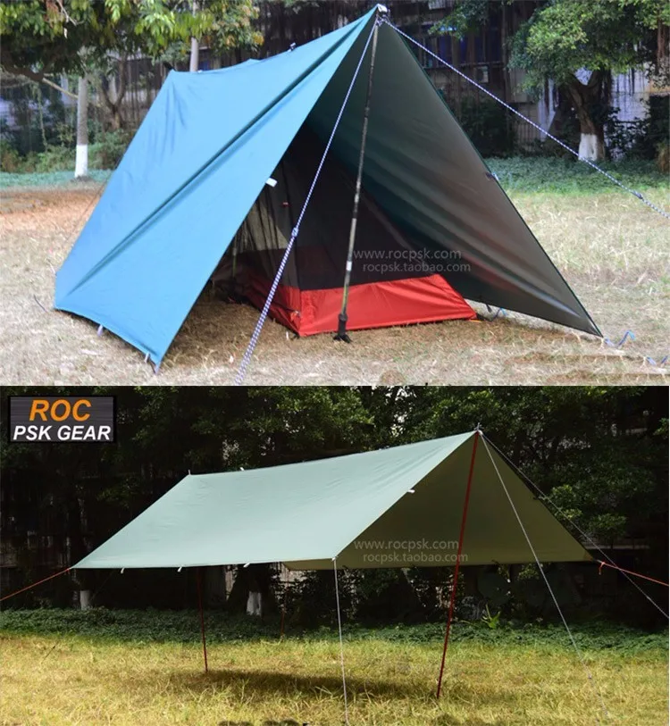 Abrigo da Praia Revestimento de Prata Lona de Acampamento Pontos de Suspensão 3f ul Anti uv Ultraleve Pérgola Dossel Toldo Sol Barraca 210 t Tafetá 18 7 dossel 210 t tafetá lona acampamento 18 pontos de suspensão