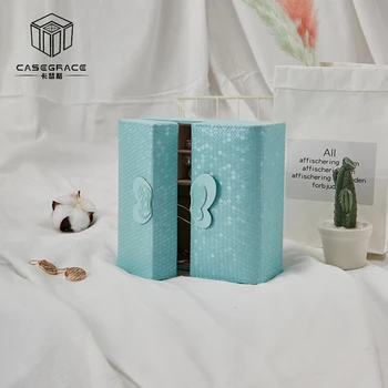 

Casegrace Portable Leather Jewelry Box Earrings Ring Display Packaging Makeup Cosmetics Organizer Case Multi-function Gift Box