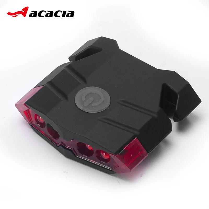 USB зарядка Водонепроницаемый MTB стойка сидения велосипеда лампы 4 светодиодный яркий велосипед задняя защита задних фонарей Предупреждение велосипедные аксессуары - Цвет: Black