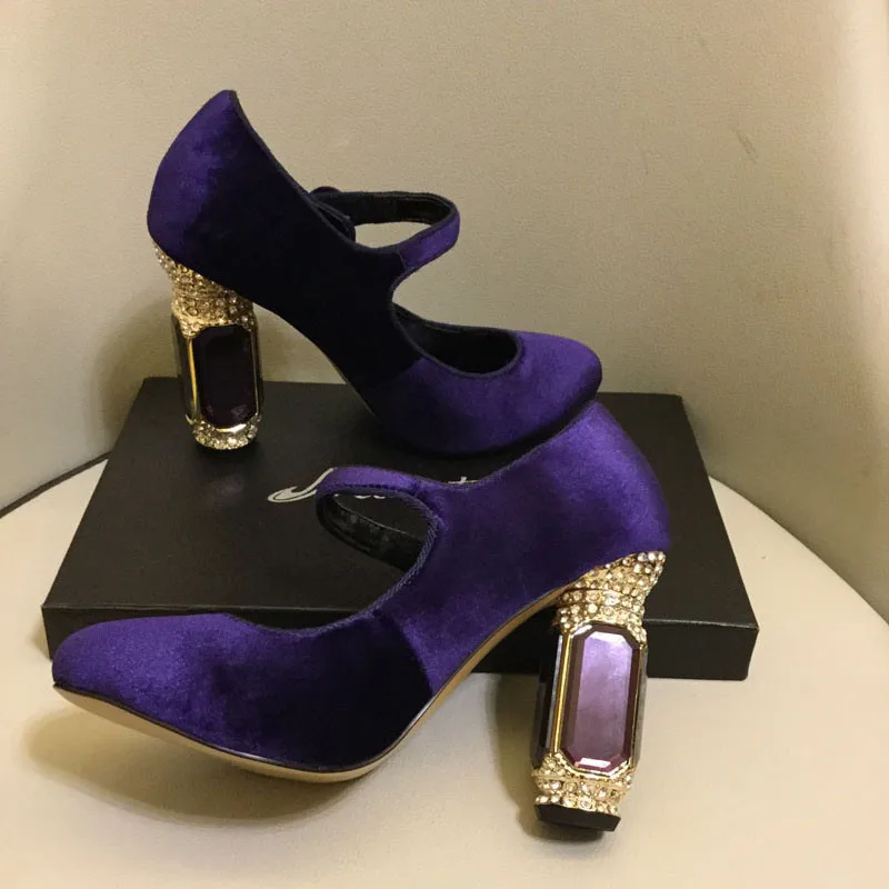 

Big Size Retro Pumps Women Crystal Heels Shoes Women Leather Dress Shoes Luxury Chaussures Femme Party Shoes Zapatos De Mujer