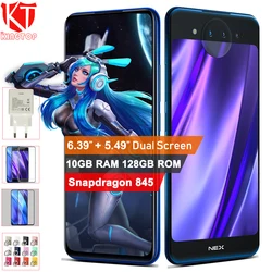 Перейти на Алиэкспресс и купить original vivo nex 2 double-sided screen mobile phone 10gb 128gb snapdraon 845 6.39 inch screen fingerprint three camera phone