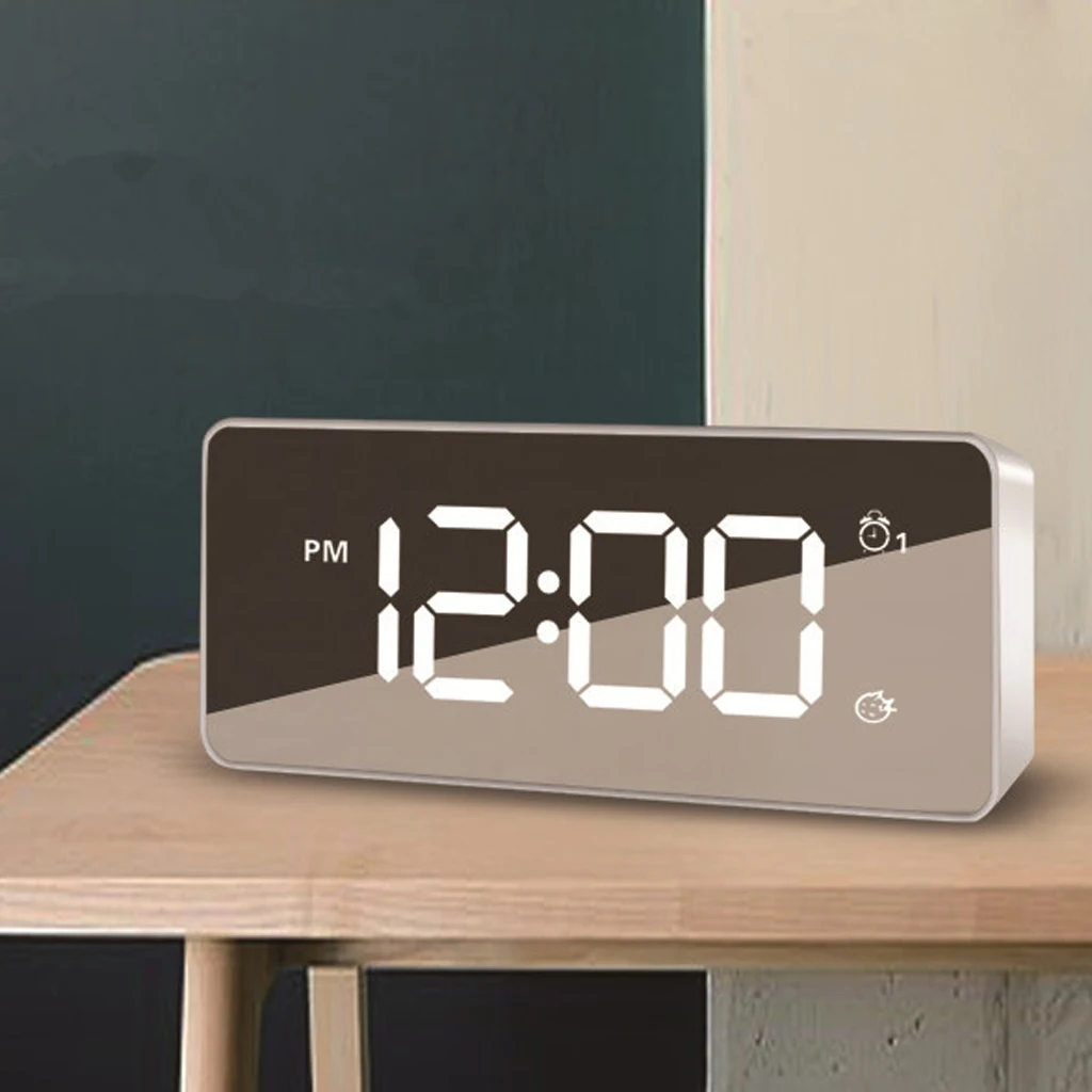 Kids Students Bedside Snooze Alarm Clock Backlight Projector Clock Smart Wake Up Clock Dual Alarming AA Battery