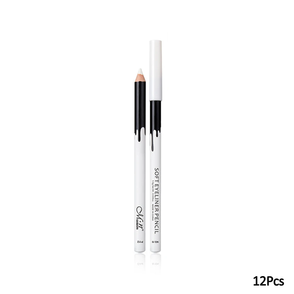 

12PCS/Lot white Make Up Pen Eyeliner Eye Liner Pencil Eyebrow Eyeshadow Cosmetics Eyes Makeup Tools
