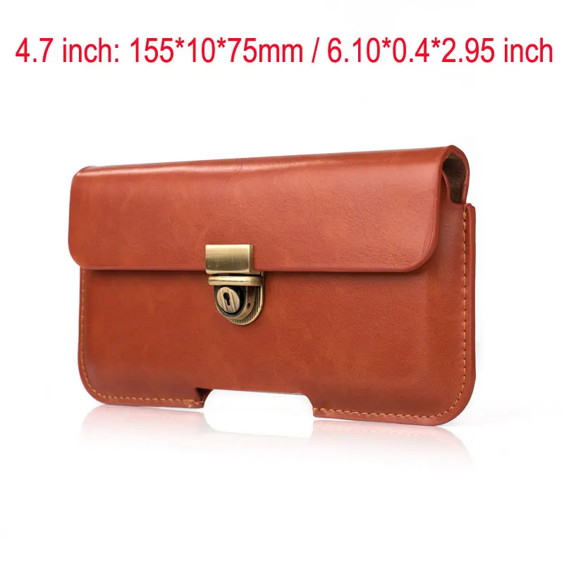 YIANG маленькая поясная сумка для мужчин, модная поясная сумка, сумки для мобильного телефона из искусственной кожи, чехол для телефона, повседневная поясная сумка 4,7~ 6,3 дюймов - Цвет: 4.7 inch Brown