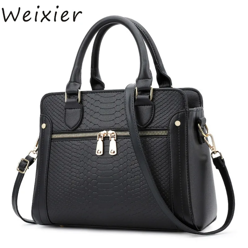 

WEIXIER Handbags Women Famous Brands Crocodile Leather Bags For Women 2019 Luxury Handbags Women Hand Bag Designer Bolsa V1-14