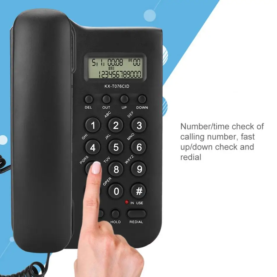 KX-T076 домашний отель проводной настольный настенный телефон офис стационарный телефон черный белый
