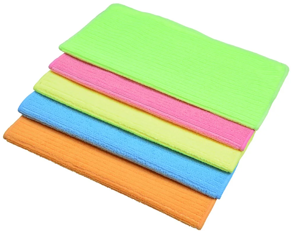 5pcs 30cmx30cm Multi purpose Microfiber Strips Dishcloths Kitchen Dish