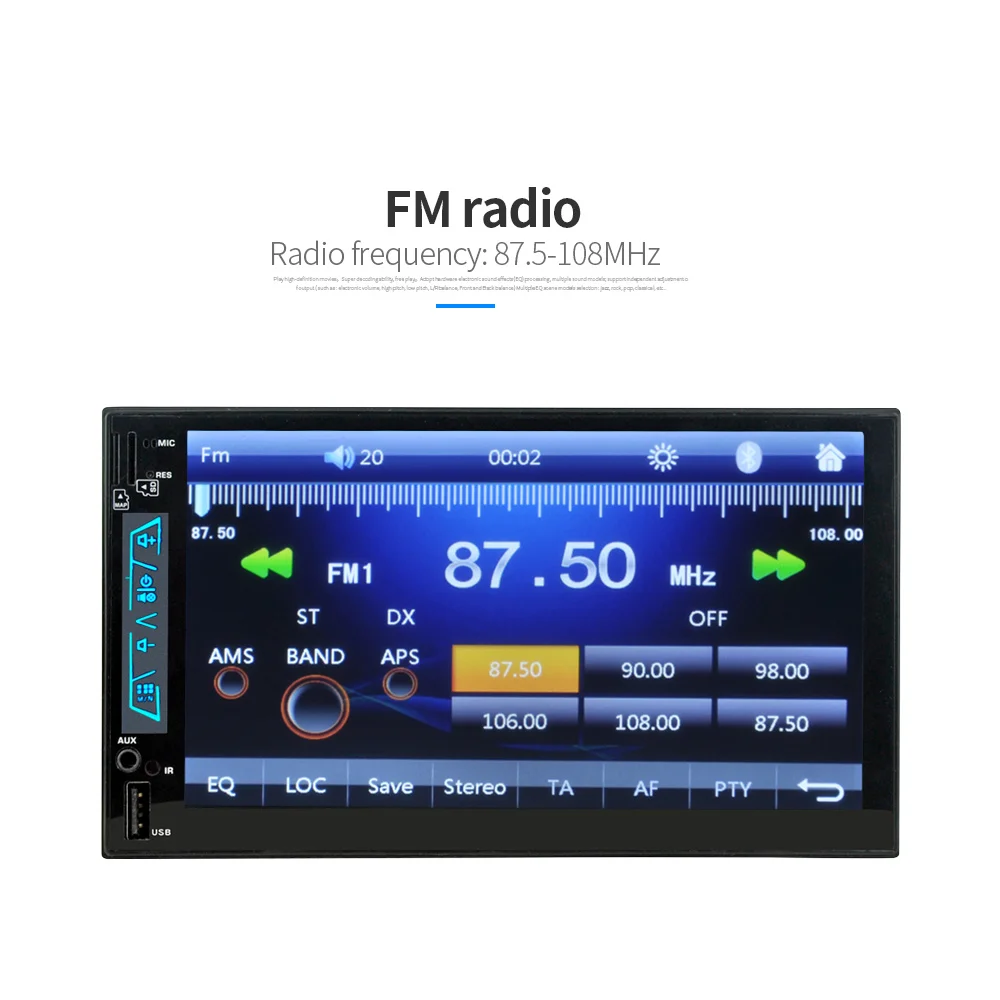 Discount LaBo 2 DIN 6.95 Inch HD In Dash Car Touch Screen Bluetooth Stereo MP4 MP5 Hands Free HD 1080P Rear View Camera Car Radio Player 10