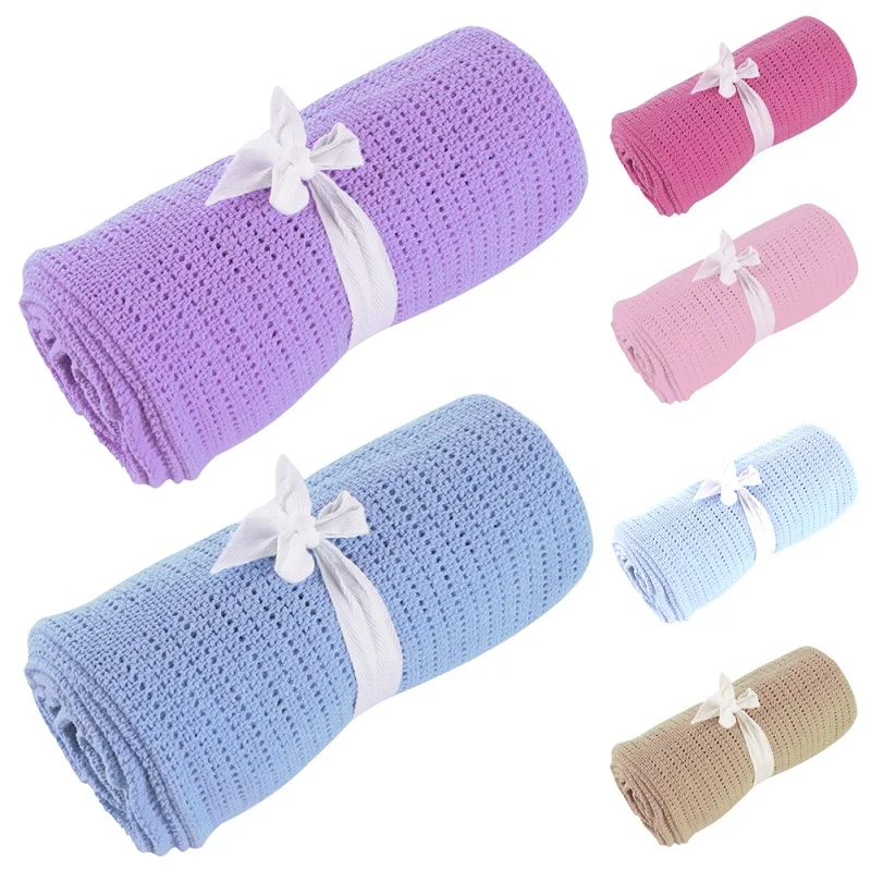 Newborn Baby Blankets Super Soft Cotton Crochet Summer Casual Sleeping
