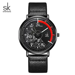 Shengke Творческий циферблат Кварцевые часы для мужчин для женщин модные часы мужской кожаный женские наручные Relogio Feminino Reloj Mujer
