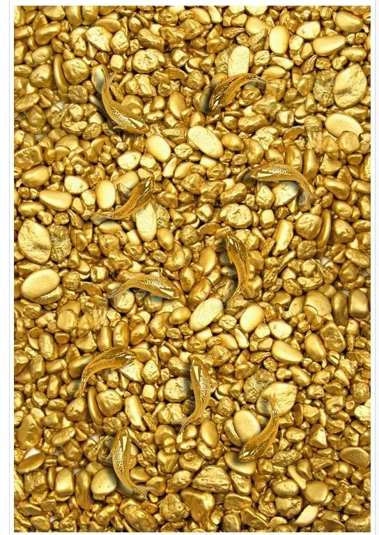 Напольная живопись 3D обои Золотая Рыбка золотой камень 3D напольная наклейка из ПВХ живопись фрески современные пользовательские 3D Пол Фреска