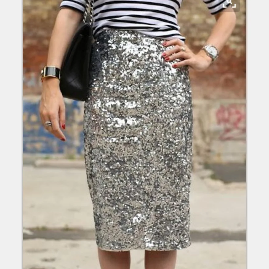 

2018 Sexy club party wear High Waist bling bling Glitter Bodycon Skirts Womens office lady pencil Sequin Skirt