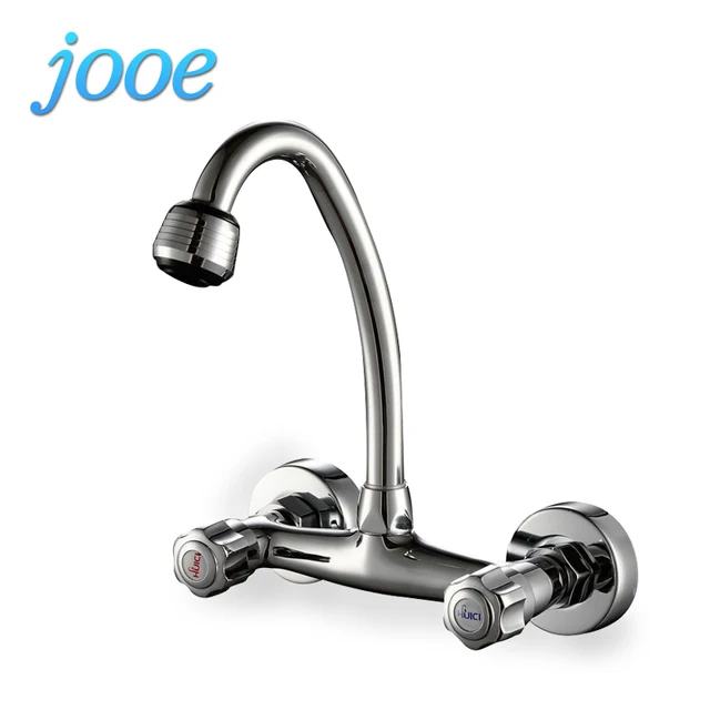 jooe chrome kitchen faucet hot and cold mixer water tap brass wall mounted kitchen tap torneira - Wall Mounted Kitchen Faucet jooe chrome kitchen faucet hot and cold mixer water tap brass wall mounted kitchen tap torneira - Wall Mounted Kitchen Faucet