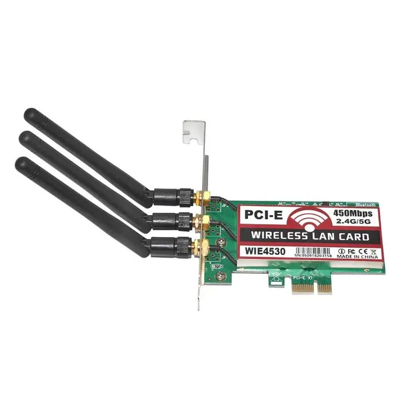 

802.11 b/g/n 450Mbps 2.4G/5G Wireless WiFi PCI-Express Adapter Desktop Card for Intel 5300 Compatible Slot PCI-E X1/X4/X8/X16