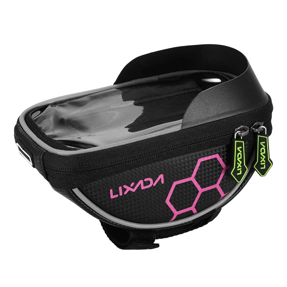 Lixada велосипедная сумка с верхней трубкой для руля сумки с сенсорным экраном держатель для мобильного телефона MTB дорожный велосипед передняя рама - Цвет: Pink