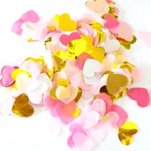 2 bag Heart Paper Confetti Pink white gold Birthday Decor Shower Table Decoration birthday Princess Party Decorative Supplies