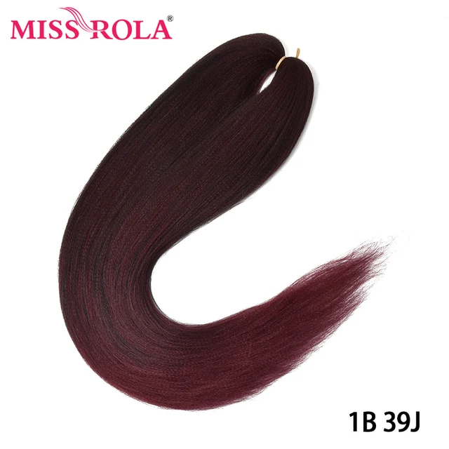 Miss Rola Synthetic 30 Inch 100g Kanekalon Hair Braid Yaki Straight Pre Stretched Pink Wholesale Bulk Hair Extension Jumbo Braid 1B/30HL