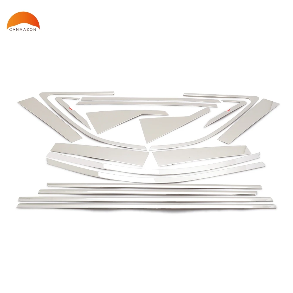 

For Kia Sorento 2010 2011 Stainless Steel Window Chrome Molding Trim PILLAR POSTS Center Pillar Windows Trims 18Pcs