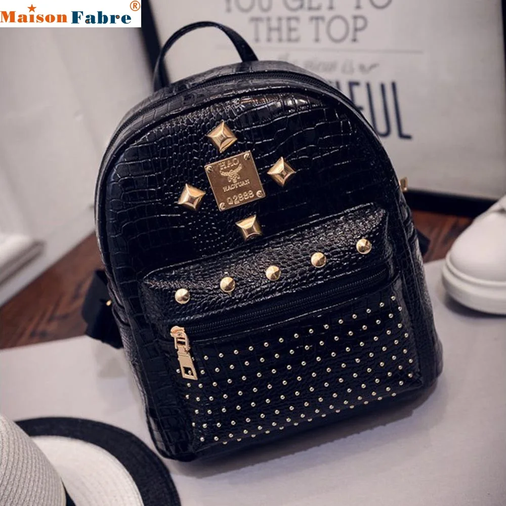 Maison Fabre Attractive 2016 Women Leather Travel Backpack School Backpacks Mochila High Quality July14