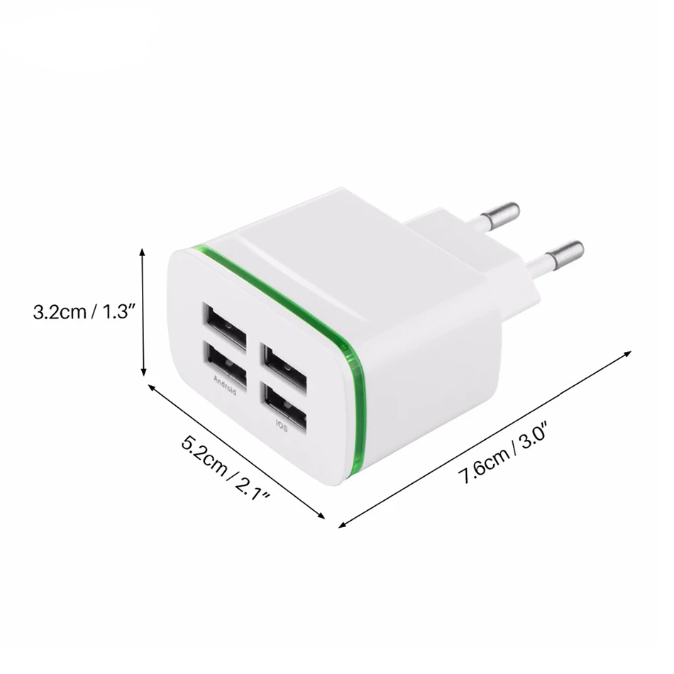 Универсальное зарядное устройство с 4 портами USB адаптер 4A зарядному устройству Светодиодная лампа Разъем мульти-портовый концентратор USB зарядное устройство для iPhone iPad Samsung Xiaomi redmi