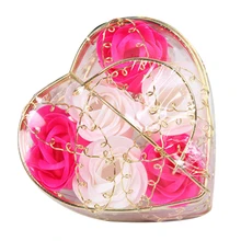 6 шт. Ароматические Роза лепесток для ванной средства ухода за кожей мыло Свадебная вечеринка подарок для дома, для художественного оформления ногтей, ручная работа(Rose+ белый