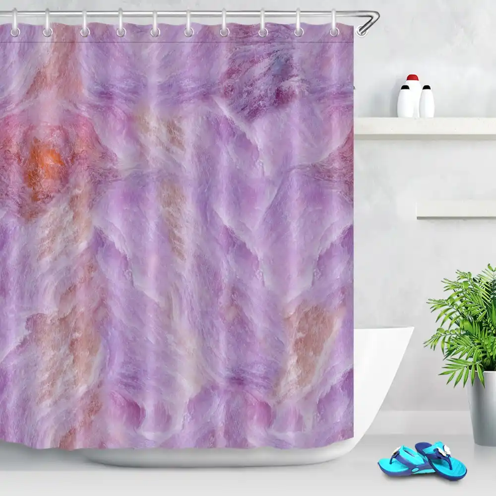 Lb Marble Nature Texture Nordic Tone Purple Bathroom Shower