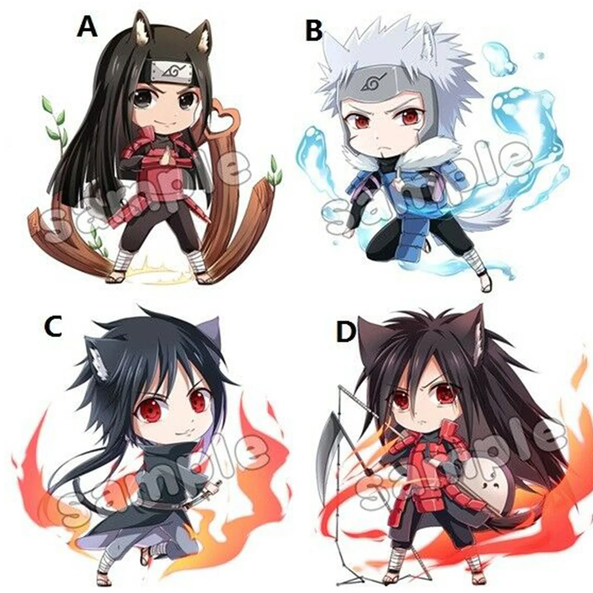 

Anime Naruto Uchiha Madara Izuna Senju Hashirama Tobirama Acrylic Keychain Strap