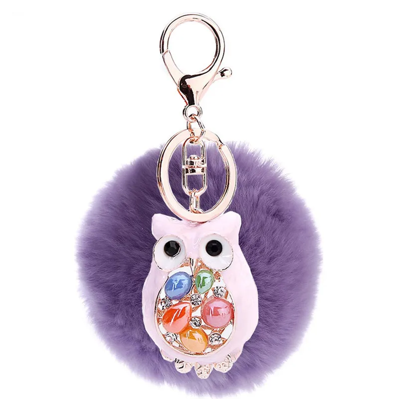 Fashion keychain Handbag Lucky Charms Owl Keychain 8 colors Enamel