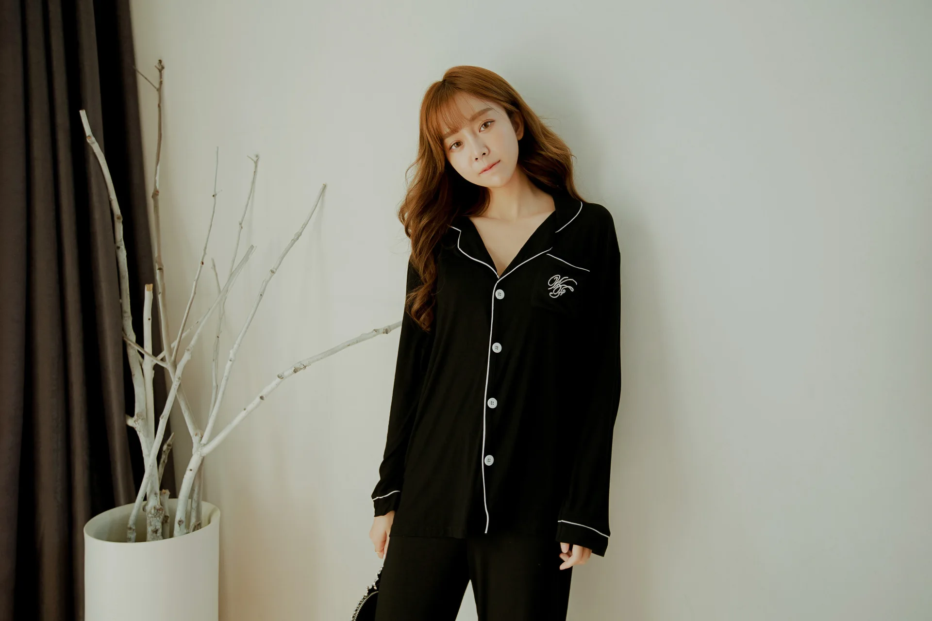 Size 3XL Spring New Women Thin Pajamas Sets with Pants Sexy Pyjama Cotton Embroidery Nightwear Long Sleeve Sleepwear Pyjama