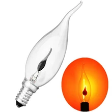 Bombilla incandescente Vintage 3W 220V Retro Edison decoración de arte Pull Tail E14 bombilla Edison vela llama burbuja luz amarilla