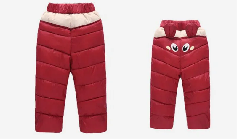 COOTELILI  80-130cm Warm Winter Boys Pants Trousers For Kids Elastic Waist Cotton Thicken Snowsuit Baby Pants Boys Clothes  (3)
