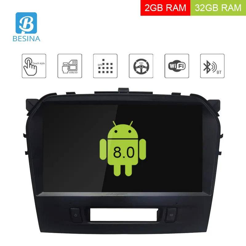 Besina 10.1 inch Android 8.0 Car Radio For Suzuki Vitera 2016 Multimedia Player WIFI GPS Navigator Autoaudio Stereo 2G+32G Video |