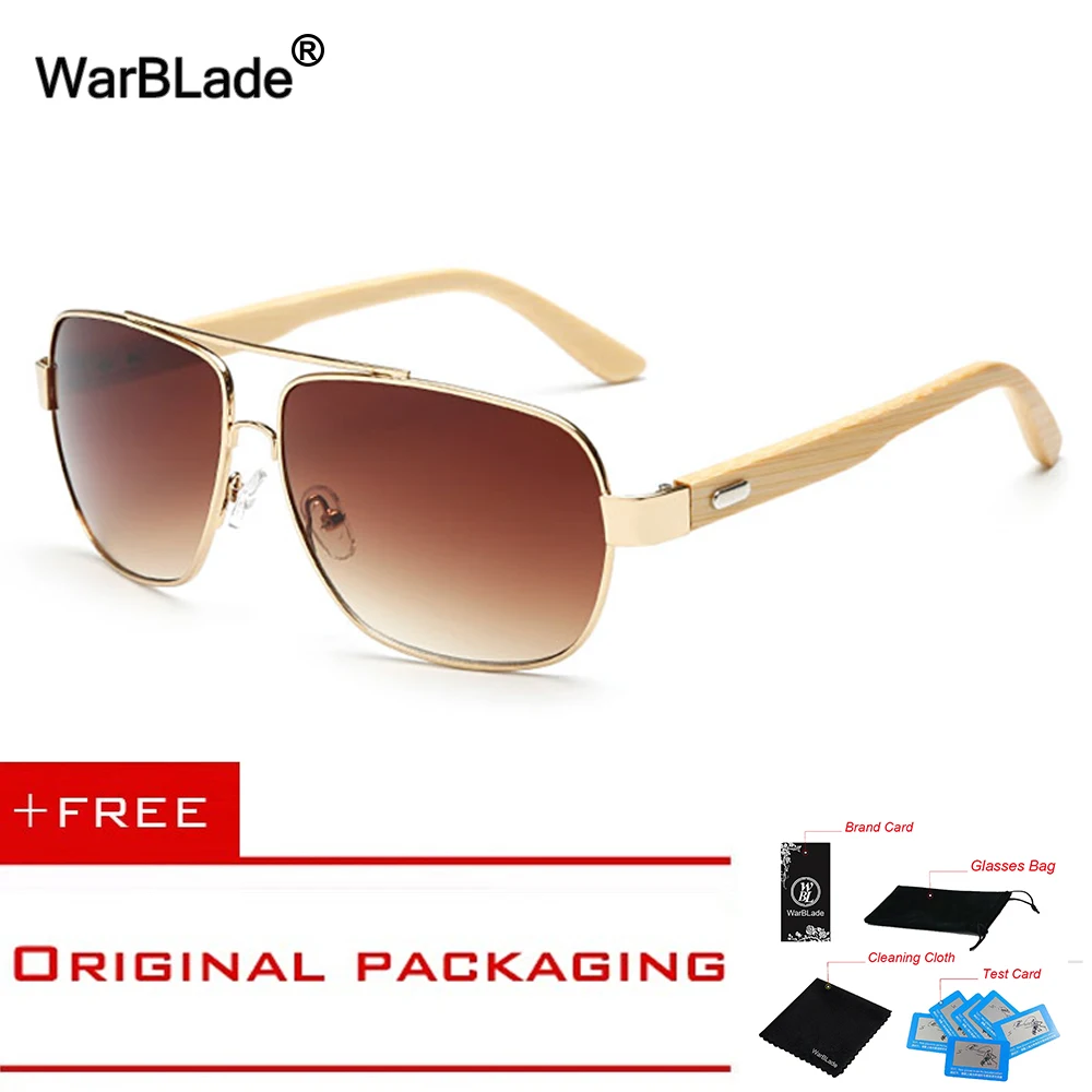 

Vintage Pilot Wood Sunglasses Men Women UV400 Gradient Sun Glasses Driver Sport Eyewear Original Bamboo Sunglass Male WarBLade