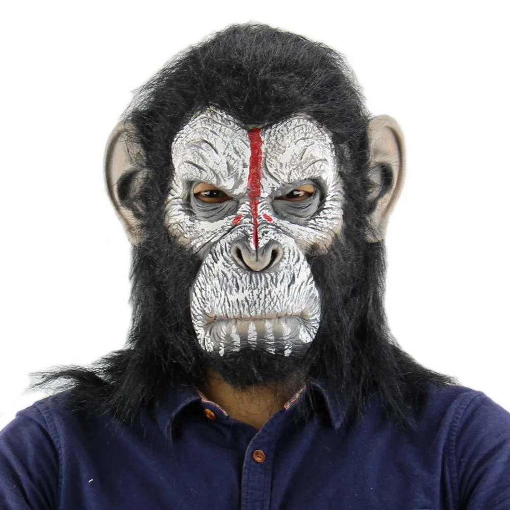 

King Kong Planet of the Apes Gorilla Mask hood Monkey Latex Animals Masks Blood Scary Halloween Animal Adult Monkey Head Mask