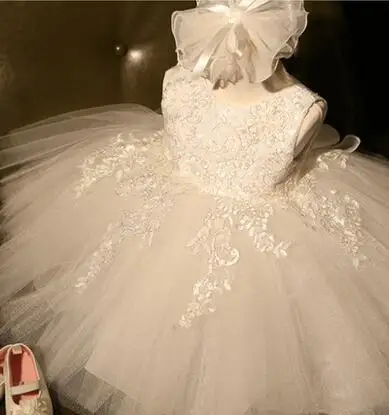 

Luxurious Wedding Dresses Ball Gown Vestido De Festa Infantil Sweet Bow Decoration Carved Embroidery Evening Dress For Girls