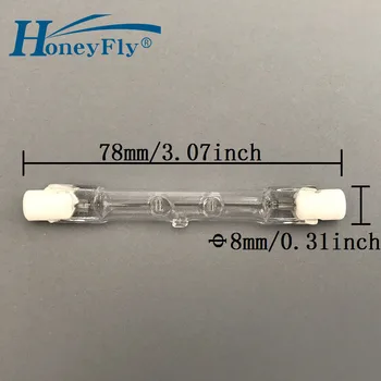 

HoneyFly 3pcs J78 Halogen Bulbs Lamp Energy C J78 220V 48W 80W 120W 160W R7S Double Ended Filament Flood Light Quartz Tube
