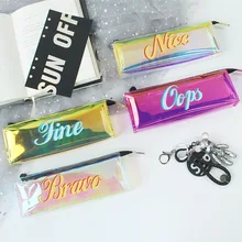 

Laser Pencil Case Lengthened Version Of Triangle Waterproof Creative Student Writing Pencil Box Storage Bag Stationery Supplies