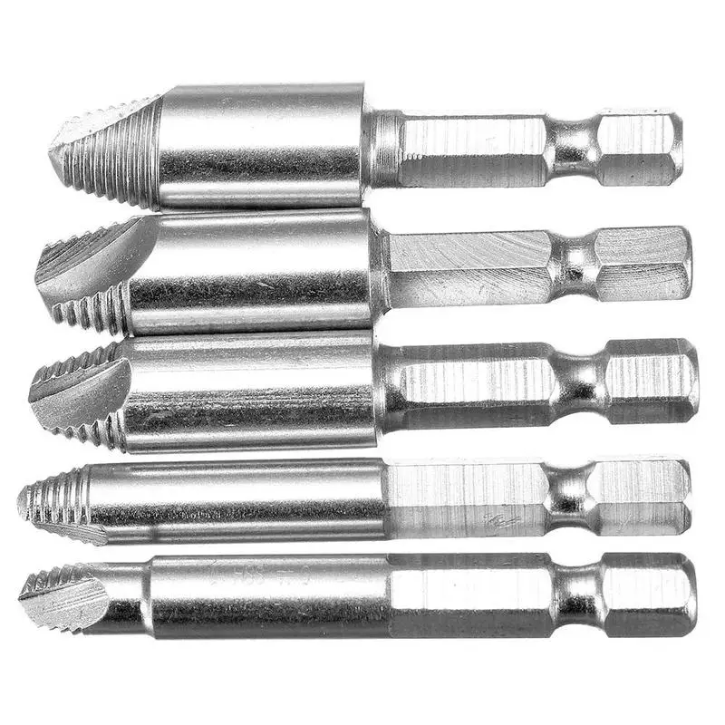 

5 Pcs Premium Screw Extractor Set Wood Screw/Carpenter's Screwdriver Broken Head Slide Screw Extractor Thread Tool Drilling