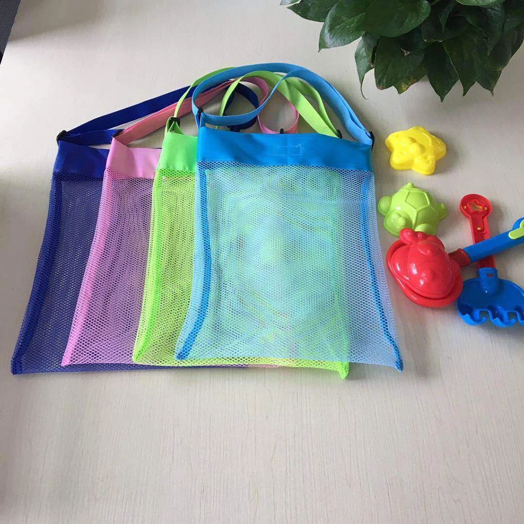 

Multi Size Foldable Mesh Shoulder Bag Shopping Beach Toy Tote Handbag Lady Pouch Swimsuit Storage Organizer baby toys