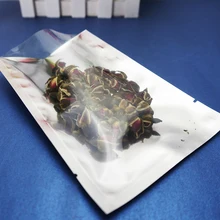 8x12cm,200PCS x Open top Translucent Plating Aluminum Bag -Silvery Foil & Front clear Vacuum Pouch Heat seal proof Food Storage