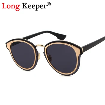 

Long Keeper Cat Eye Women's Sunglasses Men Driving Goggles Sunglasses With Mirrored Lens Alloy Frame Eyewears UV400 STY1720J