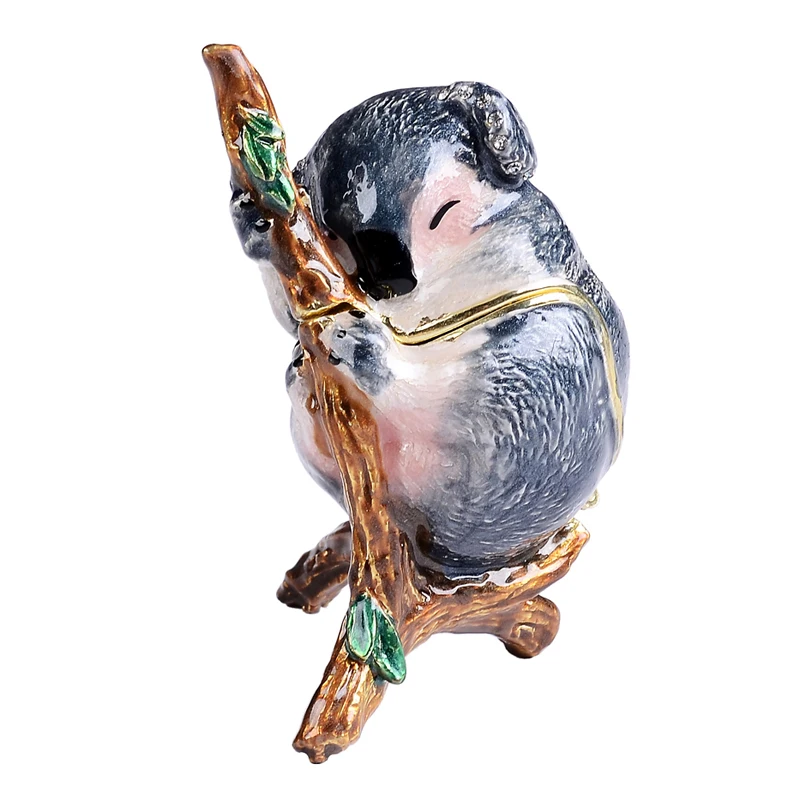 

Fashion Metal koala jewelry animal jeweled pewter metal trinket box Rings Earring/Pendant Display Packaging Gift Box
