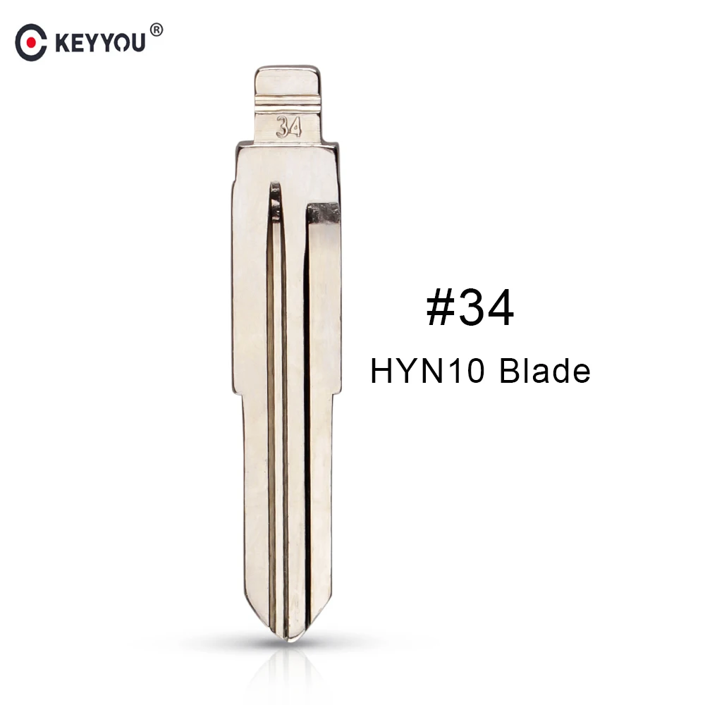 

KEYYOU 10 pcs/lot Metal Blank Uncut Flip KD Remote Key Blade Type #34 for Kia Rio Accent