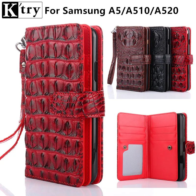 comprar K try para Samsung Caso A510 A520 A5 Capa de Couro de Luxo Com Silicone Capa Carteira Aleta Para Samsung A5 2016 2017 A520 Coque