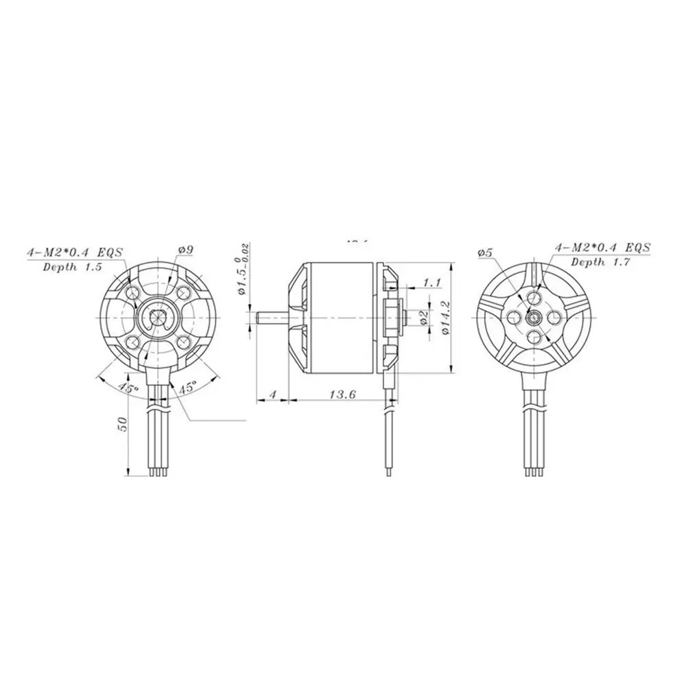 4 шт. 1106 7500KV 3-4S бесщеточный двигатель для 60 мм 70 мм 80 мм 90 мм 100 мм Мини RC гоночный Дрон RC FPV Квадрокоптер