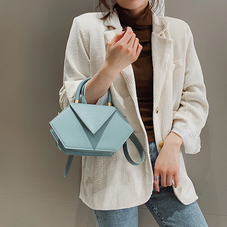 

Casual Top-handle Women's Handbags Simple PU Leather Crossbody Bags Women Designer Square Purses Shoulder Messenger Bags 2019