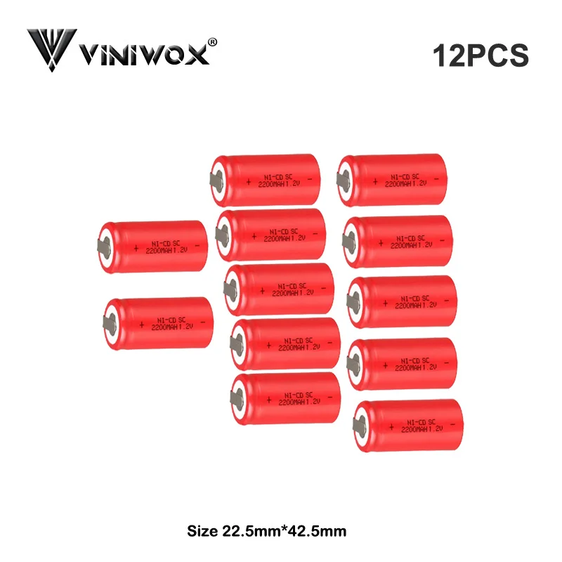 SC 1,2 V Ni-CD 2200mAh электрические аккумуляторы, аккумуляторная батарея, электроинструмент, батарея Subc Cells DIY до 6V 7,2 V 9,6 V