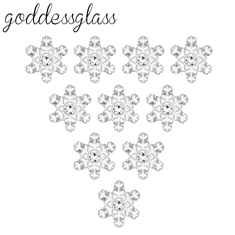 

Новые красивые 10 шт. Рождественские снежинки зимой 12 мм кнопки подходят для 12 мм браслета ювелирные изделия оптом KZ9098