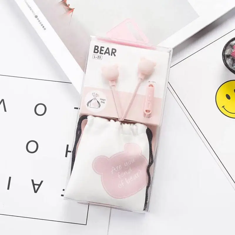 CHICLITS-Cute-Wired-Earphones-Fashion-Bear-Head-Cartoon-Music-Universal-Earphone-With-Mic-With-Storage-Bag (2)